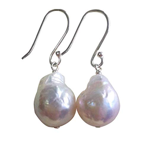  Orecchini in argento con perla barocca bianca naturale piccola