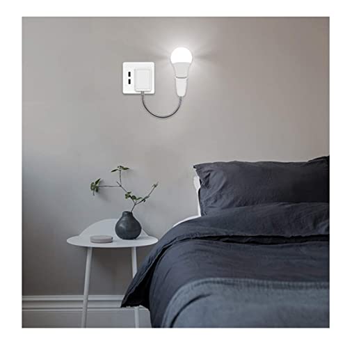 Haste Flexível Soquete Lâmpada E27 Adaptador Tomada 40 Cm