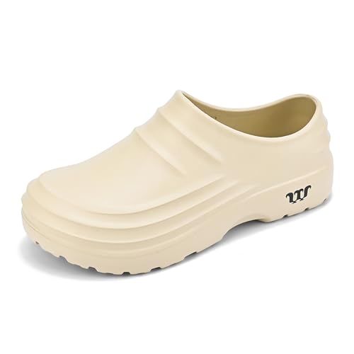 Zapatos de cocina antideslizantes para hombre y mujer: zapatos de cocina resistentes al aceite e impermeables con suela de goma antideslizante, cómodas zapatillas de trabajo y zuecos para hombre para