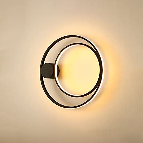 Applique murale LED ronde noire pour remplacer une lampe de chevet