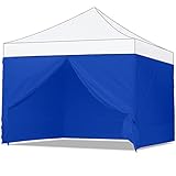 ABCCANOPY 15+Colors 10' Sun Wall for 10'x 10' Straight Leg pop up Canopy, 10' Sidewall kit (1 Panel) with Truss Straps, (Sunshield Wall Blue)