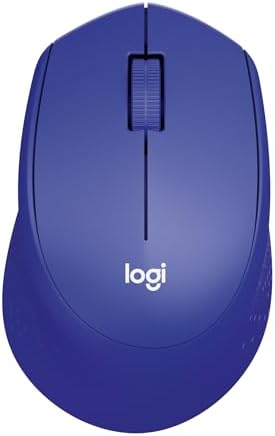 Logitech M331 Silent Plus Wireless Mouse, 2.4GHz with USB Nano Receiver, 1000 DPI Optical Tracking, 3 Buttons, 24 Month Life Battery, PC/Mac/Laptop - Blue