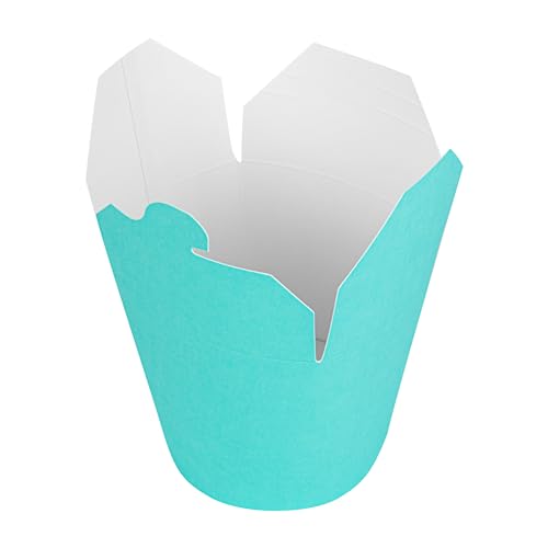 Restaurantware Bio Tek 4 x 3.4 x 3.7 Inch Food Containers 200 Noodle Takeaway Boxes - Disposable Sturdy Turquoise Paper 26 Ounce Take Out Boxes Round For Hot Or Cold Foods by Restaurantware - Image 3