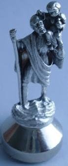 Plaque St Christopher Statue.5cms high. Patron Saint. St Christopher. Patron Saint of Travellers.