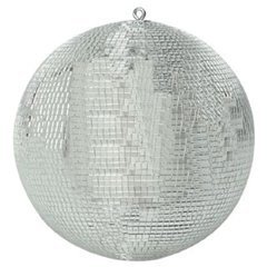 Bola espejada MB20 de 20 pulgadas con motor incluido, cubierta con miles de piezas de vidrio espejado de 1/4 pulgada, construcción duradera y ligera con núcleo de polifoam y ABS, anillo metálico para colgar miniatura 2