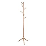 SENWEI Garderobenständer aus Holz, Kleiderbügel, Kleiderständer, Garderobenständer, Hutgarderobe, Haken, Schlafzimmer, Kleidung, Kleiderständer, Möbel (Farbe: Rotbraun, Spezifikation: Eiche)