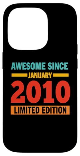 Carcasa para iPhone 14 Pro Awesome Since January 2010 15 Years Old 15th Birthday