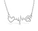 Rosa Vila Dog Paw Heartbeat Necklace, Dog Necklace, Veterinarian Gifts for Women, Dog Jewelry, Dog Paw Necklace, Dog Gifts for Women, Dog Lover Necklaces, Vet Tech Gifts (Silver Tone)