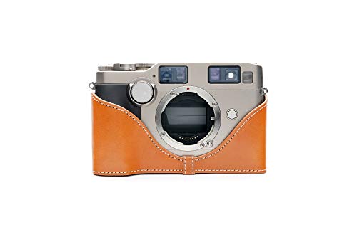 Housse moitié caméra Contax G2 étui cuir véritable sable brun