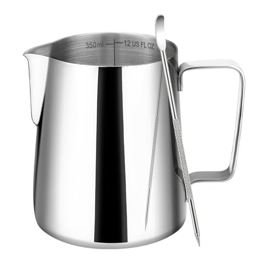 Amrules 12oz Stainless Milk Frothing Pitcher