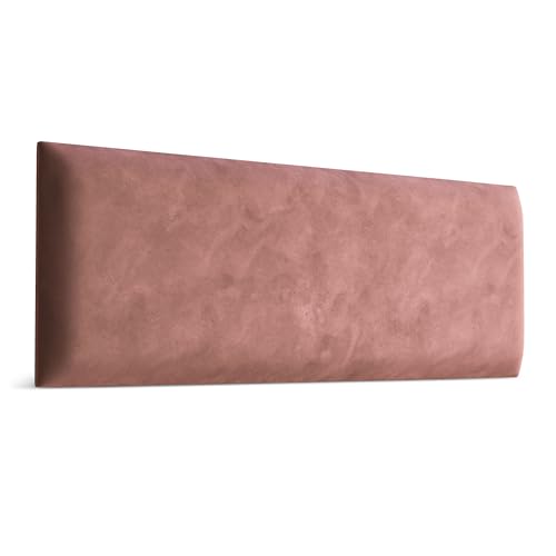 Muralo - Samt Wandkissen Stoff Polster-Paneel für Schlafzimmer Wohnzimmer Bett Wandpolster Bettkopfteil Lendekissen Modern Luxus Gepolstert Magic Velvet (Altrosa, 90 cm x 30 cm)