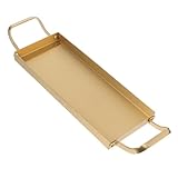 UKCOCO Grillpfanne aus Edelstahl Fleischplatte gedämpfter Dessertteller Campingplatte Party-Snack-Platte Steakplatte Teller aus Edelstahl Rostfreier Stahl Golden