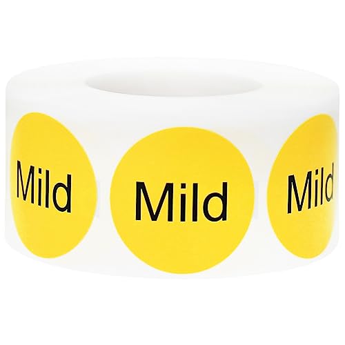 Yellow with Black Mild Circle Dot Adhesive Stickers, 1 Inch Round Labels, 500 Total Stickers