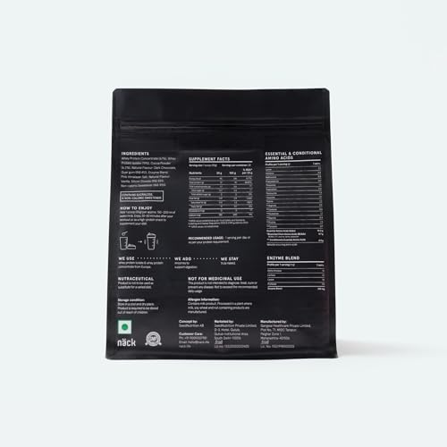 Image of Nack Whey Protein Chocolate 840G | Whey Isolate & Concentrate Blend I Sourced From Europe | 21G Protein | 10.3G Eaa | Developed By Sport Nutritionists | Informed Choice Certified | Chocolate With Pink Himalayan Salt | Pack of 2