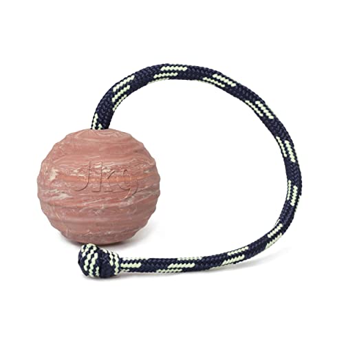 JULIUS K-9 IDC Kautschuk Ball mit Schnur, Geriffelt, 70 mm