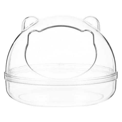 TOYANDONA Baño para Hámster Transparente Pequeño, Contenedor Antideslizante para Mascotas Pequeñas, Baño Seguro y Cómodo para Cobayas y Roedores, Suministros para Mascotas