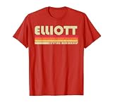 Elliott Surname Funny Retro Vintage 80s 90s Birthday Reunion T-Shirt, Men, Red, Small