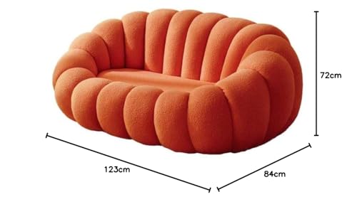 Image of Three Seater Creative Pumpkin Striped Sofa for Living Room Floor Low Pouffe Modern Lounge