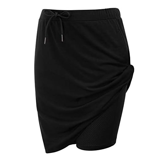 JACK SMITH Casual Active Athletic Skort with Pockets for Tennis Golf Workout (L,Black)