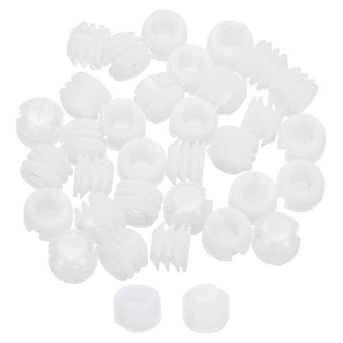 QUARKZMAN 100Pcs 0.43x0.33 Perni Per Cerniere, Perni In Plastica Con Filettatura Per Cerniere Di Ante Di Mobili Collegamenti Per Mobili, Bianco