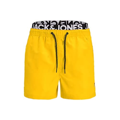 JACK & JONES Herren JPSTARUBA JJSWIMSHORTS AKM DB WB SO 12169635, Minion Yellow, S