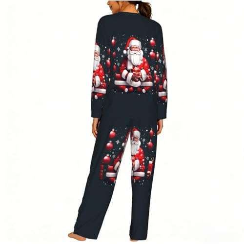 Pyjama Père Noël femme : ensemble de nuit long et élastique