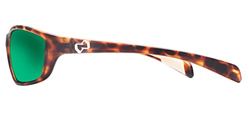 Native Eyewear Kodiak Rectangular Sunglasses, Desert Tortoise/Green Reflex Polarized, 60 Mm #TOP2