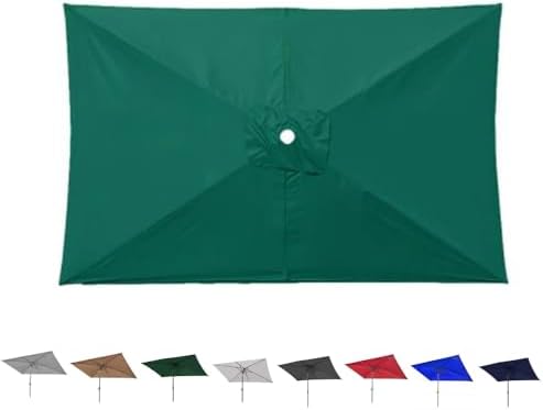 10x6.5ft Patio Umbrella Replacement Canopy, Navy Blue Outdoor Market Parasol Fabric, Rectangular Umbrella Top Cover, Durable Waterproof Canopy Cloth for Garden, Deck, and Patio