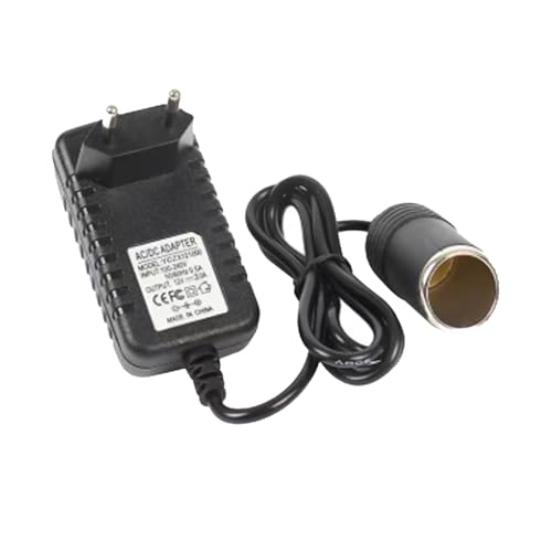 Adaptador de Corriente para Coche, Convertidor de Corriente AC-DC 220V a 12V 2A 24W Rectificador Adaptador Mechero Coche a Enchufe para Aspiradoras de Coches Compresores Frigoríficos
