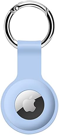 Holder Case for AirTags Ultra Light Silicone Sleeve for AirTags Durable Anti-Scratch Protective Skin Cover with Anti-Losing Keychain Ring Accessory Compatible with Apple AirTags 2021 (Pink)