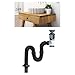 WeiLaiKeQi Sink Drain Kit Drain Pipe and Drain Stopper Set, Sink Drain Pipe Tube for Sink Basin