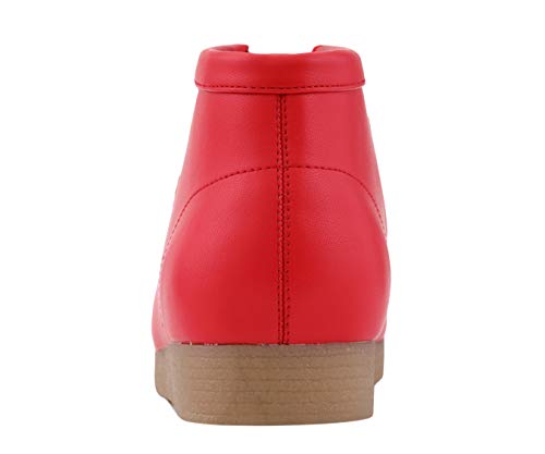 Amali Jason2 Chukka Boots For Men - Men's High-Top Casual Boots Manmade Suede Desert Chukka Boots - Casual Boots Lace Up Crepe Rubber Sole - Mens Desert Chukka Boots - Red (Smooth) Size 10.5 #TOP4