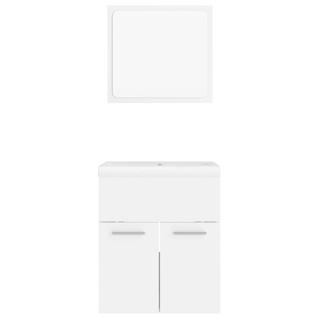Set di mobili da bagno bianco truciolato L3070856