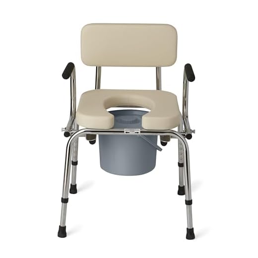 Medline Heavy Duty Padded Drop-Arm Commode