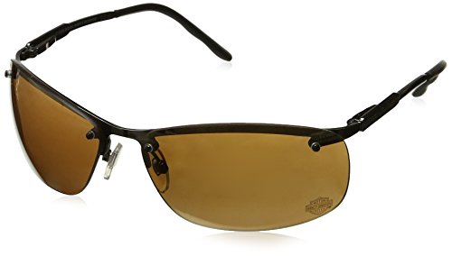 Harley Davidson HD700 Safety Glasses with Gunmetal Frame and Brown Mirror Tint Hardcoat Lens