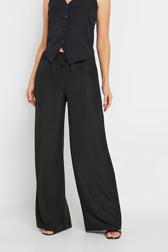 Long Tall Sally LTS Tall Textured Wide Leg Pants Black2