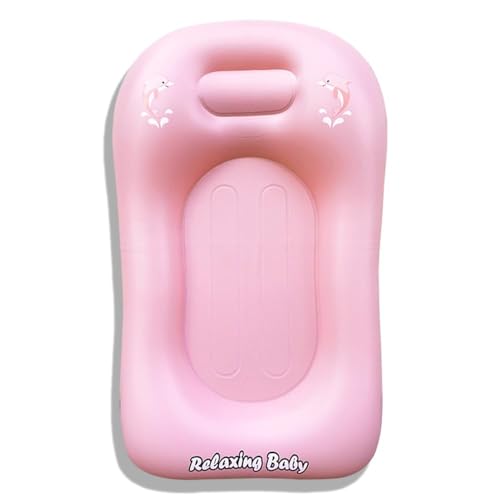 Image of | Inflatable Baby Bathtub,Newborn Bathtub Seat for Infant,Non-Slip Baby Pool for Sitting up,Foldable Toddler Tub Shower,Portable Travel Bath for Kids 0-6 Year (B1019P, Animal Print)