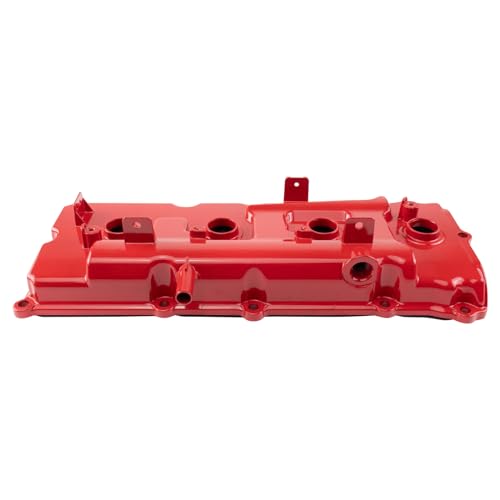 Image of TRQ Driver Side Valve Cover Aluminum Red Compatible with 2004-2010 Infiniti QX56 2004-2015 Nissan Titan 2005-2015 Armada 2008-2012 Pathfinder 2012-2017 NV2500 2012-2017 NV3500
