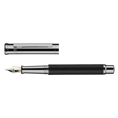 Stylo-plume Otto Hutt Design 04 noir mat plume acier F avec détails laiton satiné
