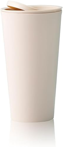 Bote de basura para automóvil con tapa, mini a prueba de fugas en el portavasos del automóvil, 13.5 fl oz, accesorios para el interior del