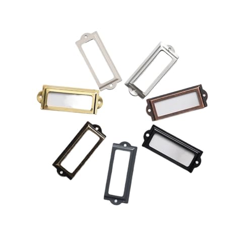 Metal Label Holder 60Pcs Antique Label Tag File Name Card