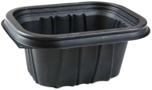 EarthChoice Entree2Go Takeout Container - 12 oz - 6 x 4 in. - Black - Plastic - Pack of 600