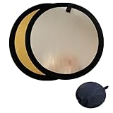 2 in 1 Lighting Reflectors Portable Collapsible Round Light Reflector Water-Resistant Photography Outdoor Lighting Portrait Fill Light (Gold, 30cm)