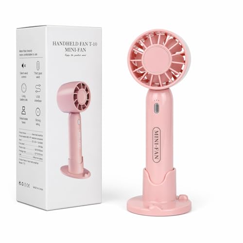 Image of Portable Mini Handheld Fan | Rechargeable Hand Fan with 3 Speed, low noise USB Type-C Rechargeable Fan | Long Battery | Strong Wind | For Home Office Travel for Indoor and Outdoor Use