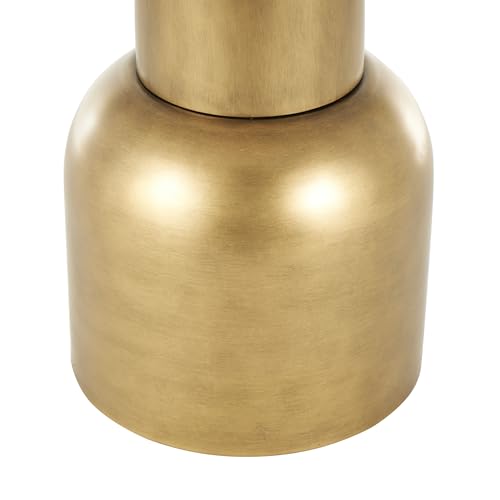 Deco 79 Metal Side End Accent Table Pedestal End Table with Cream Marble Tabletop, Side Table 16" x 16" x 20", Gold by Deco 79 - Image 5