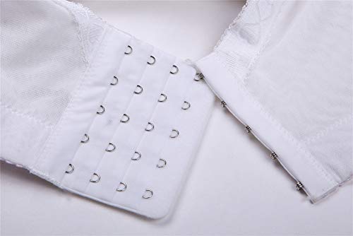 Women Plus Size Bra Underwire Push Up Lace Smoothing Back Everyday Bra White 42Dd #TOP5