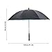 PerGar Misting Fan Umbrella, Umbrella with Built in Fan and Mist Spray, 190t VinylFiberglass 8 Ribs Rechargeable Long Handle Sun Umbrella, for Summer Cooling Beach Sports (Outer Black