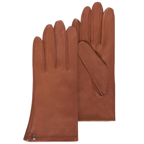 ISOTONER Gants cuir doublés soie femme,Brun,7 (S)