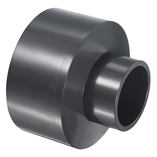 PATIKIL UPVC Reducer Pipe Fitting 4" x 2" Socket Schedule 80, Straight Coupling Adapter Connector, Gray