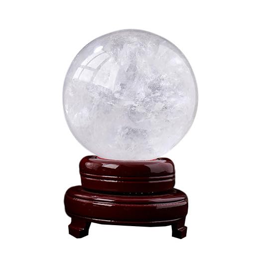 Sphère en cristal blanc de 75mm pour harmoniser l'énergie de votre salon Feng Shui